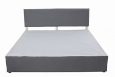 Modern Divan Bed Base with Linen Grey Headboard, 4ft6 5ft 6ft Size Bed Frame