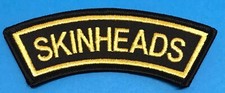 Skinheads Shoulder/Arm Embroidered Patch Black And Gold