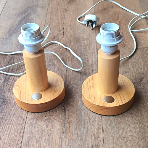 Set wood table lamp - 2,
