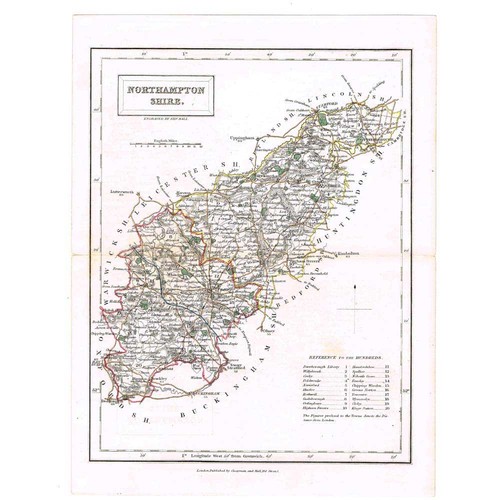 Antique coloured map 1842 - coloured,