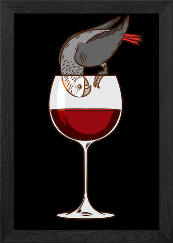 African grey parrot - african, wine