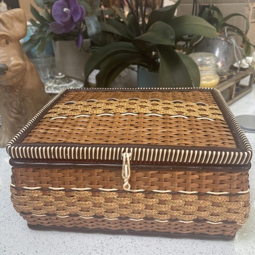 Vintage wicker sewing - wicker, basket