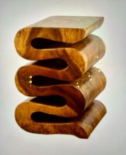 Twisted Teak Stool Side Table