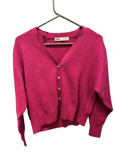 Zara women pink button - zara,