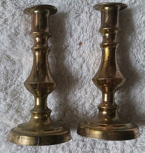 Pair vintage english brass - pair,