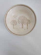 Vintage CHURCHILL STONECAST HOMESPUN TREES Cereal Dessert Bowl 15.5cm