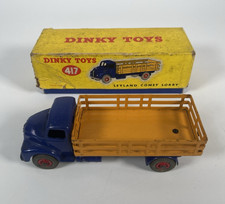 Vintage Dinky Toys 417 Leyland Comet Lorry Blue & Yellow In Original Box