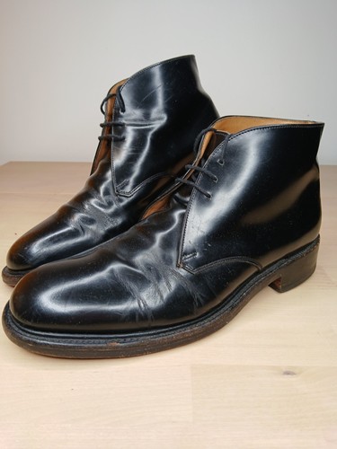 Loake mens black leather - black,