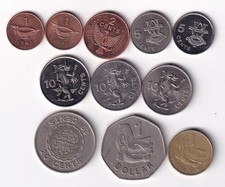 Solomon Islands 1977-2012 11 coins all different & listed #50