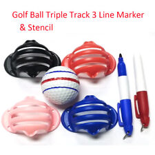 Golf Ball Marker Ball Triple Track 3 Line Marker Golf Mark Stencil with 2 Pen