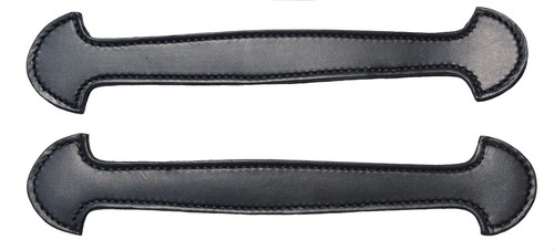 Lot black leather double - of, 2