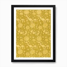 Yellow Tulip, William Morris Art Pr Framed Wall Art Poster Canvas Print Picture