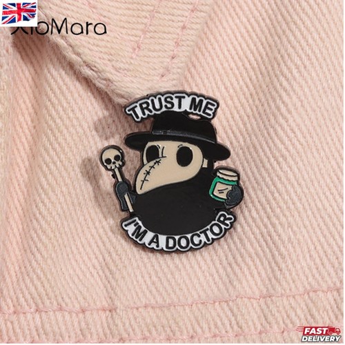 Plague doctor enamel pin - pin, trust