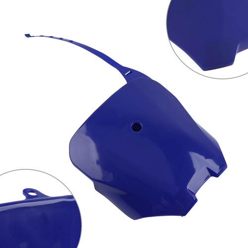 Blue front number plate fender - front,