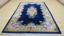 Large Oriental Carpet Rug Hand Made Wool Vintage 8ft 11" x 5ft 8" Aubusson 