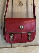 Red and tan leather Lancel