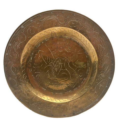Vintage chinese engraved large - engraved,
