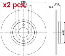 X2 PCS FRONT BRAKE DISC ROTOS