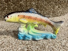 VINTAGE RAINBOW TROUT FISH DESIGN ORNAMENT CERAMIC PORCELAIN