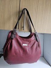 PRINCIPLES DESIGNER WOMENS RED BROWN FAUX LEATHER SHOULDER TOTE SATCHEL HANDBAG