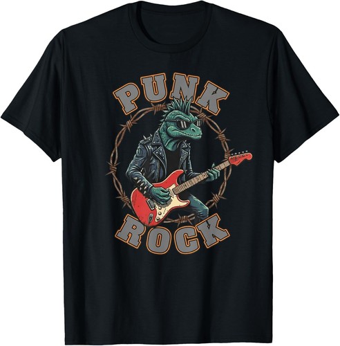 Dinosaur punk rocker with - punk,