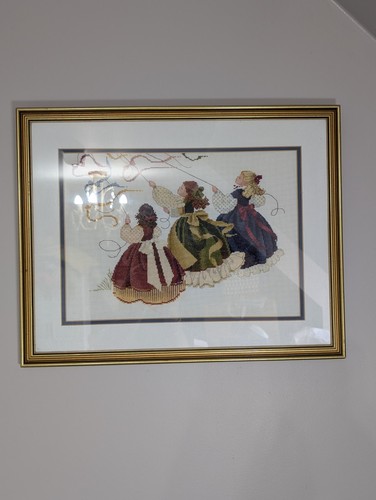Vtg framed finished cross - vtg,