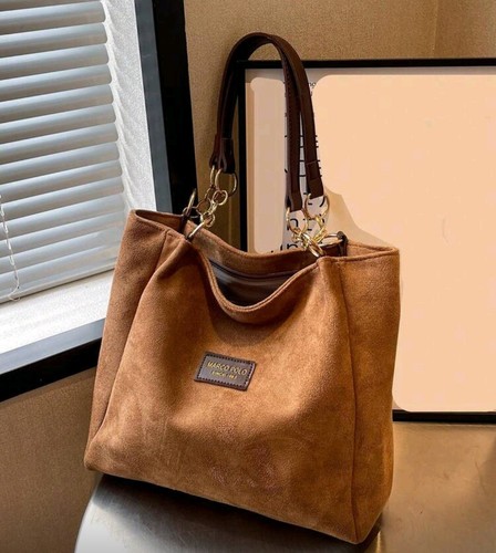 Tan faux suede - faux, shoulder