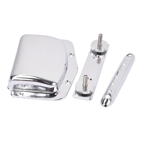 Chrome guitar bridge - guitar, tailpiece