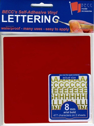 Becc red vinyl lettering - vinyl, &
