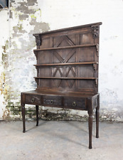 17thC Antique Oak Dresser Sideboard Plate Delft Rack Carved Greenman DELIVERY