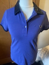 Fred Perry Rare & Unusual Polo Top By Richard Nicoll. Blue, PVC Type Collar