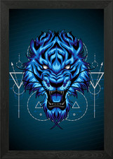 TIGER HEAD RETRO Framed Wall