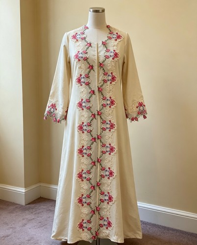 Ladies cream open abaya with - ladies,