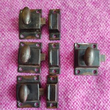 4 Yale vintage Surface Mount Twist Latch Turn Spring Cast Lock Catch ENGLAND