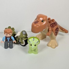 Lego Duplo Jurassic World Owen Grady T-Rex Motorbike & Triceratops From 10939
