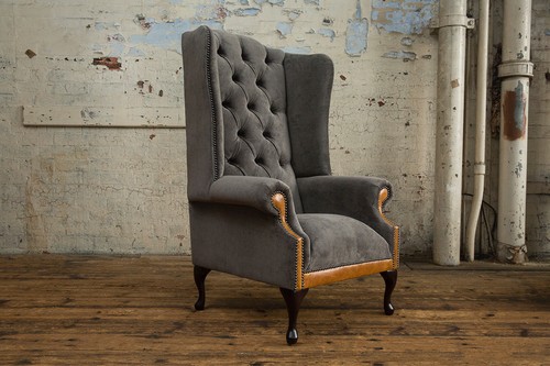 Slate grey velvet vintage - grey,