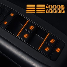 2 Sets Luminous Sticker Car Window Door Switch Sticker Decal Orange Accessories