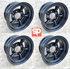 4x Black Challenger 5 Spoke Steel Wheels for Land Rover Defender 16" x 8" ET-35
