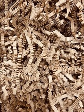 SHREDDED CRINKLE CUT ZIG ZAG Paper Brown Natural Kraft Gift Hamper Shred Filler