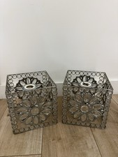 Pair Of Crystal Cube Lamp
