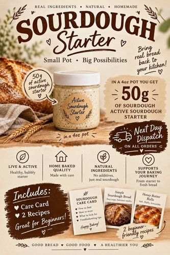 Active sourdough starter 50g - starter,