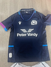 Scottish Rugby Union Childs Top with matching shorts. Macron size S /JR