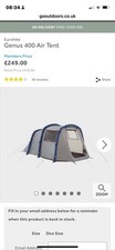 Air Genius 400 Tent 2 X Out sunny Camp Beds, Stove,kettle, Stacking Unit
