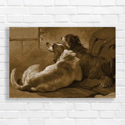 Hunting dogs resting sepia - hunting,