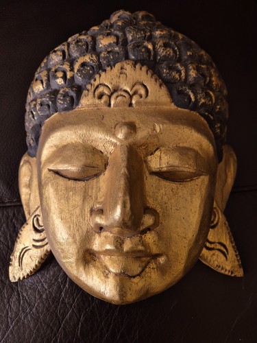 Wood mask hand - mask., carved.