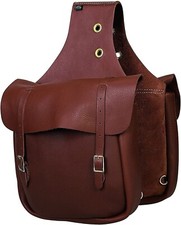 Western Saddle Genuine Leather Western Trail Horse Saddle Bag.