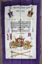 Queen Elizabeth II Silver Jubilee 1977 Vintage Tea Towel Wall Hanging Lamont