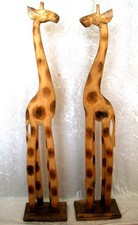 2 large wooden Giraffe