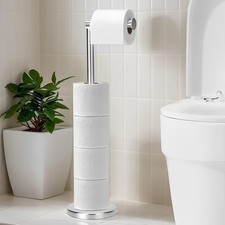 MEETOZ Free-standing Toilet Roll Holder, Stainless Steel Toilet Paper Holder, Pr