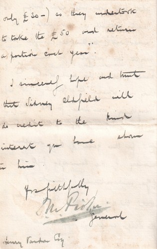 Letter signed general sir - signed,